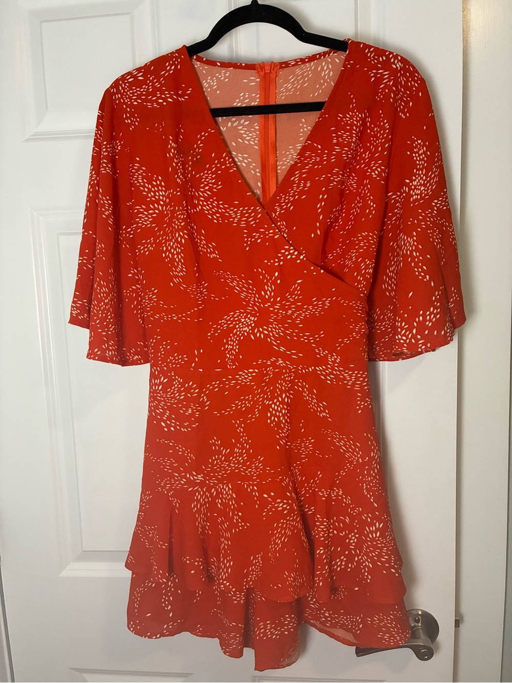 Red/ Orange flowy romper.